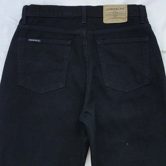 JORDACHE Vintage Y2K Black High Rise Tapered Leg Jeans No Stretch 13/14 Short - Picture 8 of 15